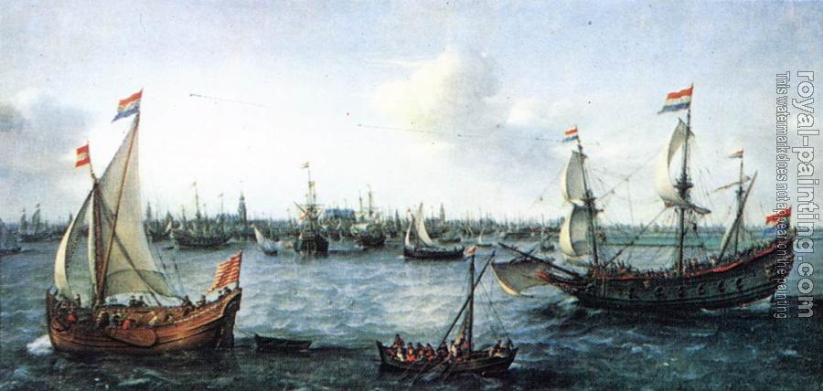 Hendrick Cornelisz Vroom : The Harbour in Amsterdam